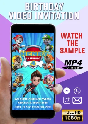 Paw Patrol Birthday Video Invitation