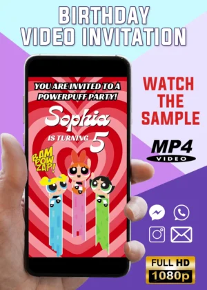 The Powerpuff Girls Birthday Video Invitation