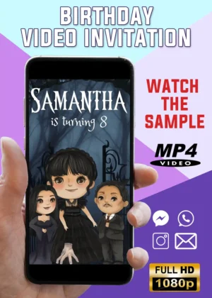 Wednesday Birthday Video Invitation