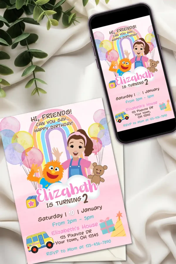 Ms. Rachel Birthday Invitation