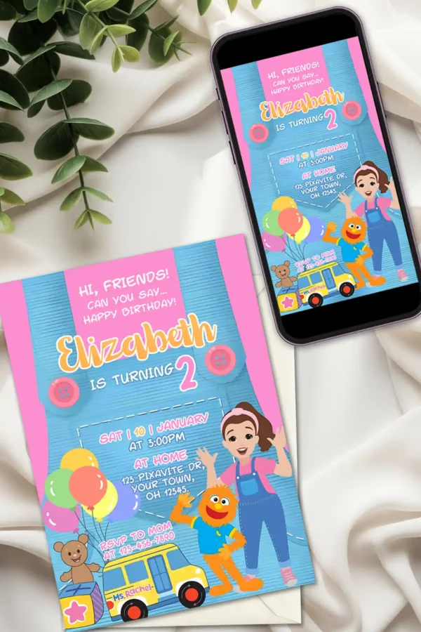 Ms. Rachel Birthday Invite