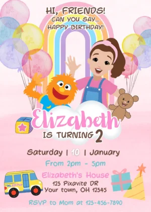 Ms. Rachel Birthday Invitation