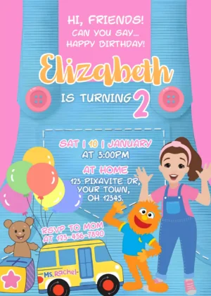 Ms. Rachel Birthday Invite