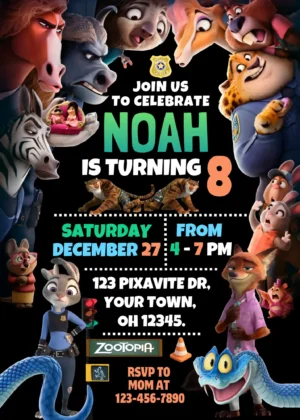 Zootopia 2 Birthday Invite