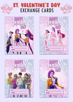 Kpop Demon Hunters Valentine's Day Cards