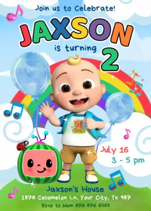 cocomelon birthday invitation Cocomelon Birthday Invitation