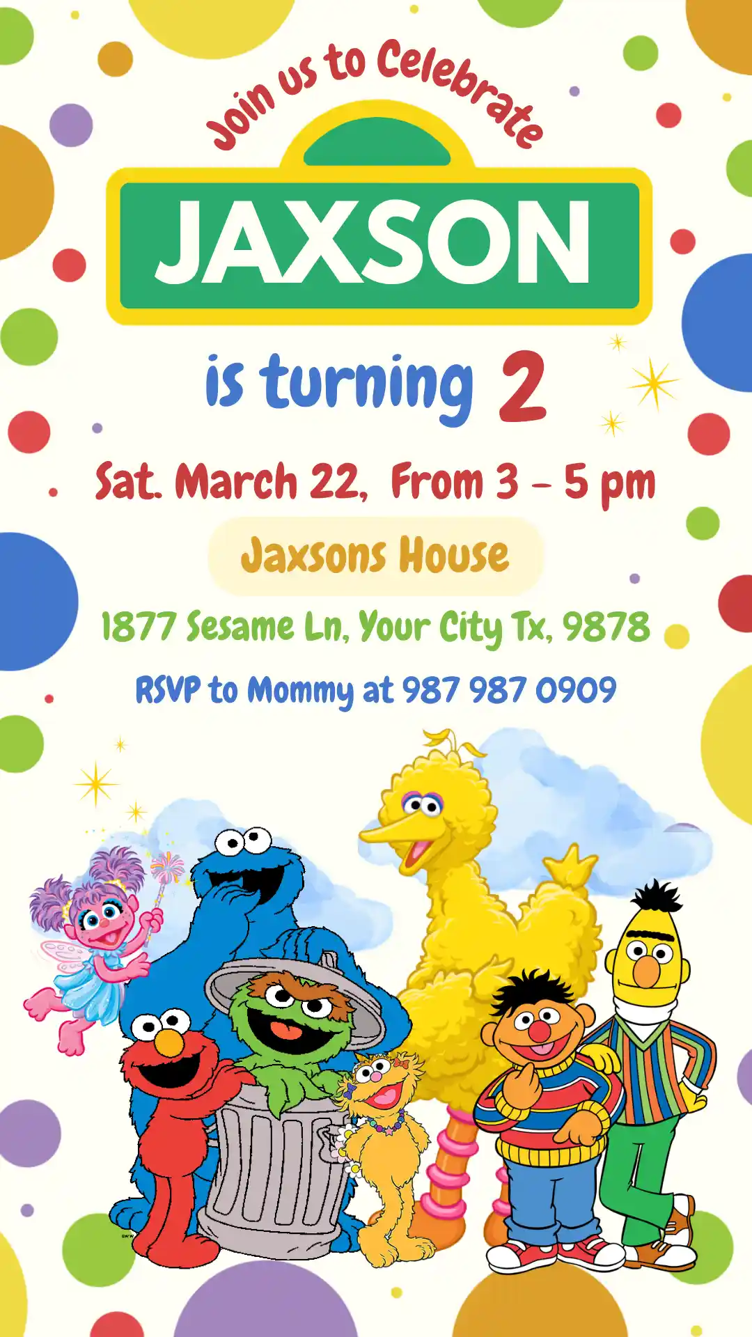 sesame street birthday invitation mobile Sesame Street Birthday Invitation