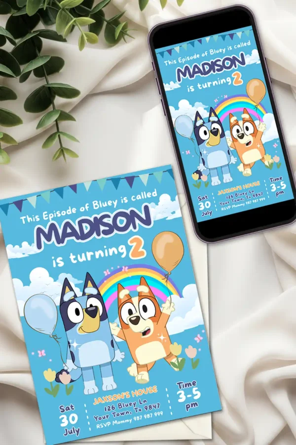 Bluey Birthday Party Invitation