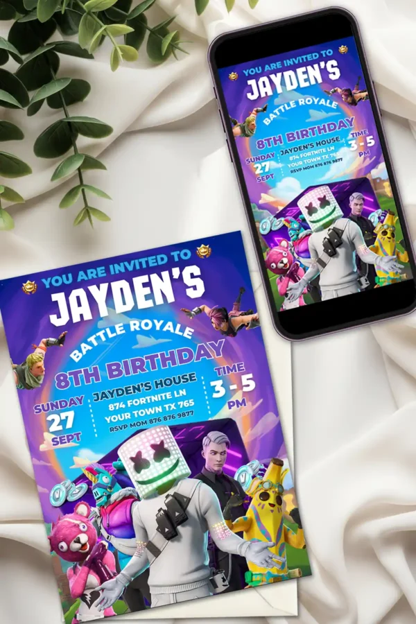Fortnite Birthday Invitation