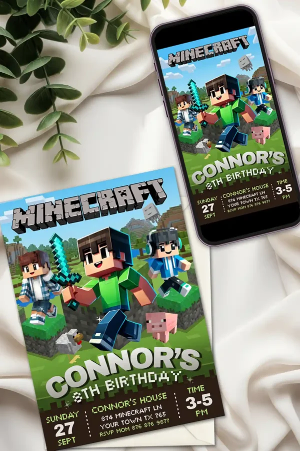 Minecraft Birthday Invitation