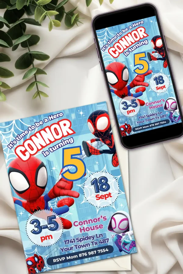 Spidey and His Amazing Friends Birthday Invitation